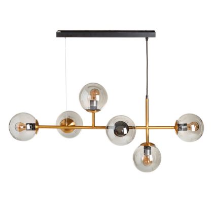 Lámpara De Techo Vintage Metal Cristal Dorado