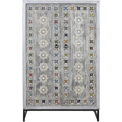 Armario Gris Tallado 2 Puertas, 150 Cm