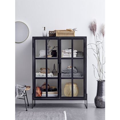 Vitrina Nórdica Madera Roble Metal, 90 Cm