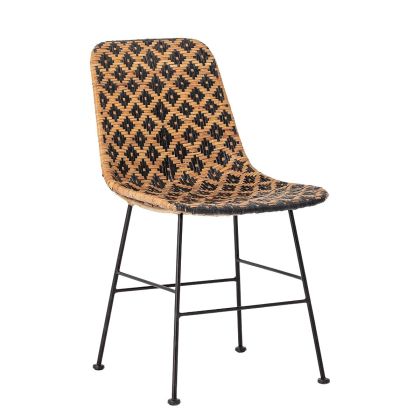 Silla Tropical Ratán Natural Negro Salón