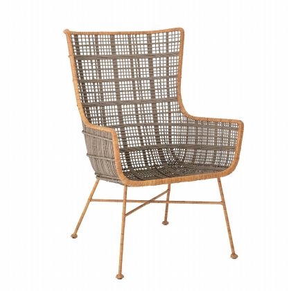 Sillón Étnico Ratán Hierro Verde Natural 