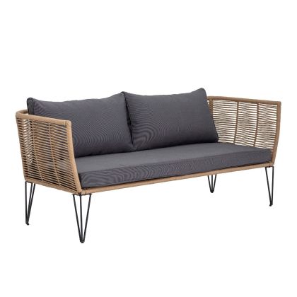 Sofá Nórdico 2 plazas Cojines gris, 175 Cm