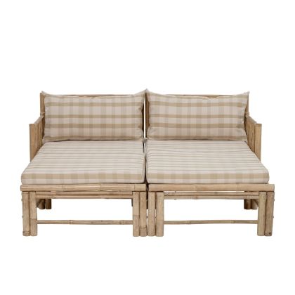 Sofá Módular 2 plazas Korfu Estilo Nórdico Madera Bambú, 154 Cm