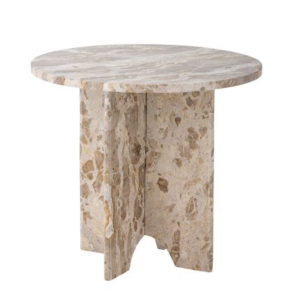 Mesa Auxiliar Jasmia Estilo Vintage Mármol Marrón, 46 Cm