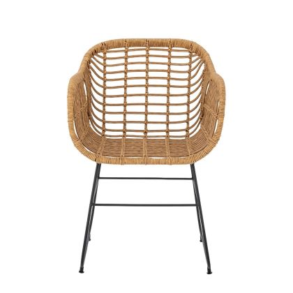Silla Collin Estilo Tropical Poliratán Natural Hierro, 54 Cm