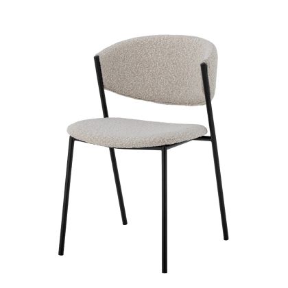 Silla Comedor Marlo Bouclé Blanco, 49 Cm