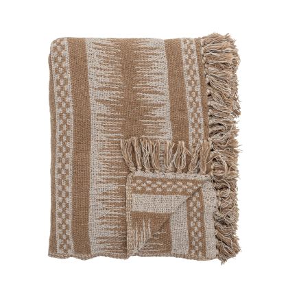 Manta Algodón Reciclado Tonos Beige Marrón, 160 Cm