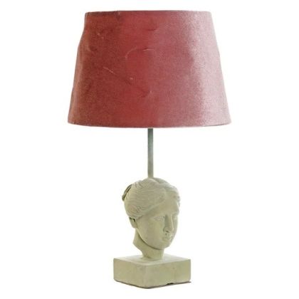 Lámpara De Sobremesa Terciopelo Resina Busto, 26 Cm