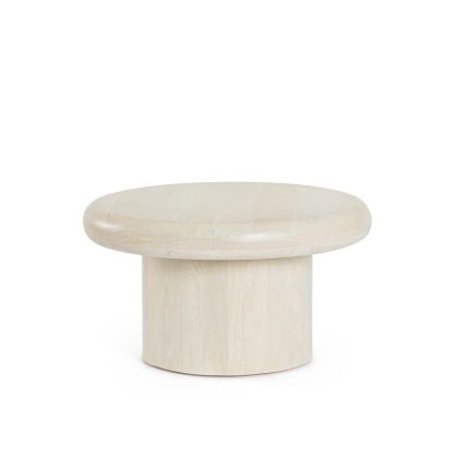Round Natural Mango Wood Side Table, Ø60 Cm