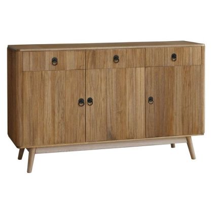 Aparador Vintage 3 Puertas Madera Paulownia Natural 139 Cm