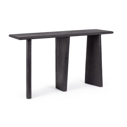 Consola rectangular nórdica en madera de mango negra.