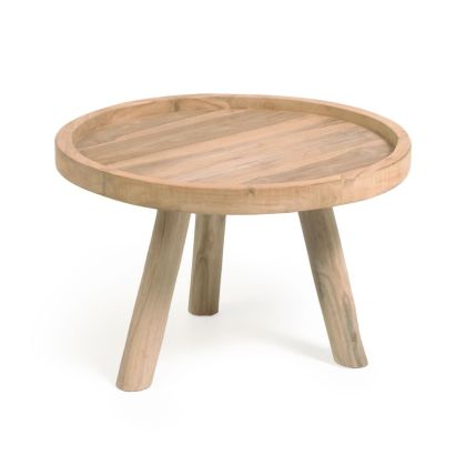 Mesa Auxiliar Estilo Escandinavo Madera Teca Natural, 55 cm