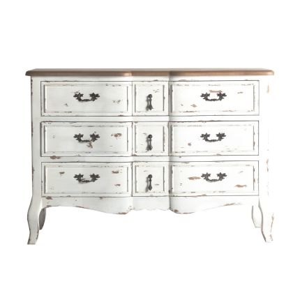 Cómoda Madera Blanco Envejecido, 120 Cm 