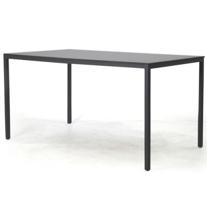 Mesa Comedor Exterior Acero Resina Color Antracita, 140 Cm