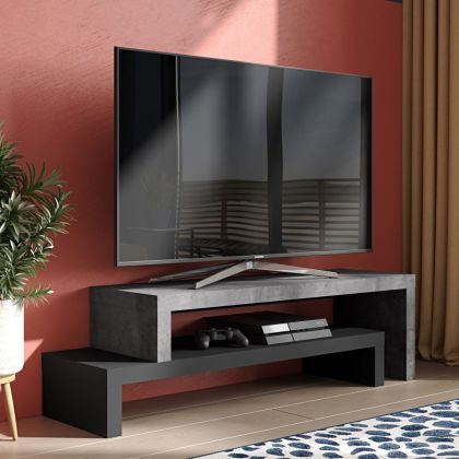 Mueble tv  Contemporáneo  Madera Negro, 235 Cm