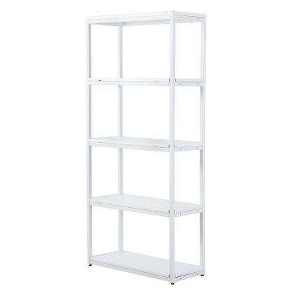 Librería NASHVILLE madera metal blanco