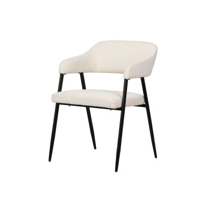Silla Brazos Taos Bouclé Blanco, 55 Cm