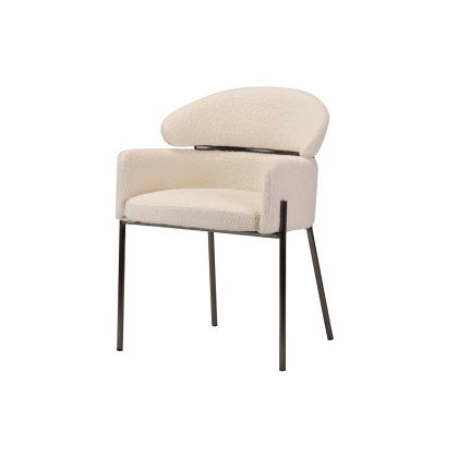 Silla Brazos Royal Bouclé Blanco, 57 Cm