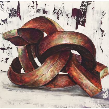 Cuadro nudos marrón, moderno120cm
