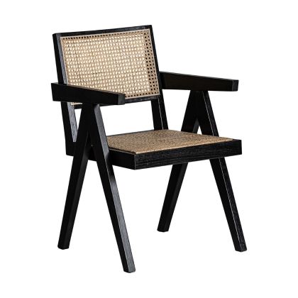 Silla Vintage Madera Color Negro, 56 Cm