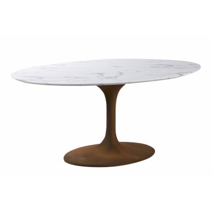 Mesa Comedor Mármol Blanco Fibra Vidrio 170 Cm