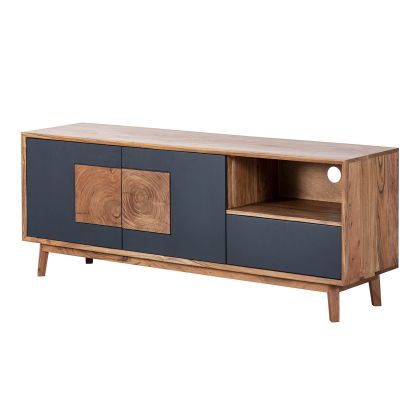 Mueble Tv Contemporáneo Madera Natural Gris 160 Cm