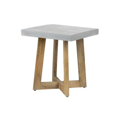 Mesa auxiliar SLAGELSE piedra madera