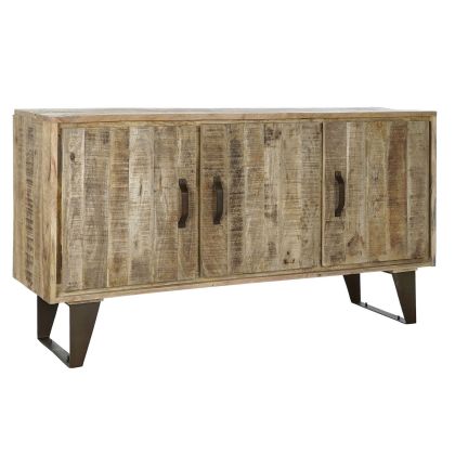 Aparador Rustico Madera Metal Natural 140 Cm