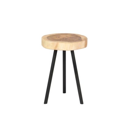 Mesa Auxiliar Artesanal Madera Nogal