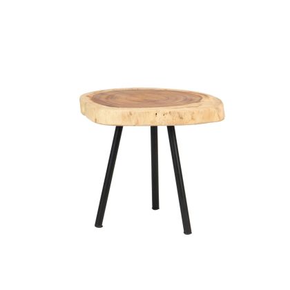 Mesa Auxiliar Artesanal Madera Nogal