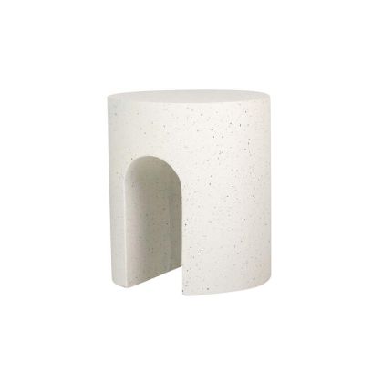 Mesa Auxiliar Sedit  Exterior Fibra Vidrio Blanco Piedra, 47 Cm