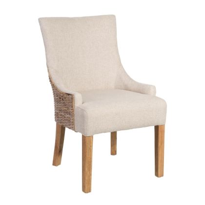 Silla Ratán tapizado Tela Beige , 64 Cm