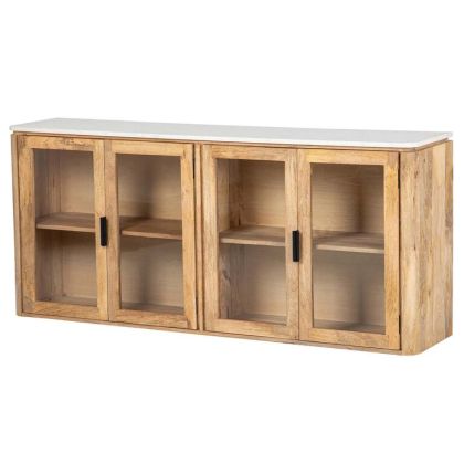 Aparador TYLA madera mármol 4 puertas