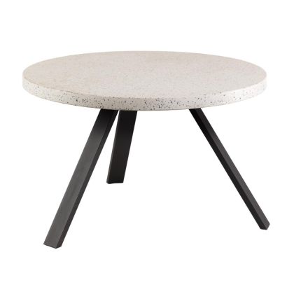 Mesa Comedor Redonda Terrazo Blanco Negro, Ø 120 cm