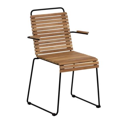 Silla Exterior Madera Maciza Acacia Natural Acero Negro, 51 Cm