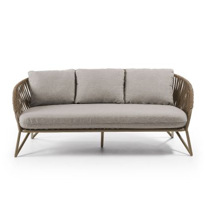 Sofá 3 plazas Cuerda Marrón, 180 Cm