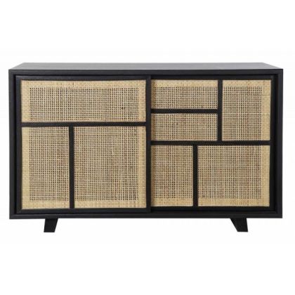 Aparador Contemporáneo Madera Negro, 80 Cm