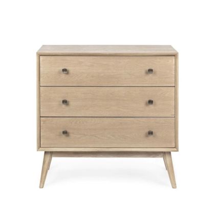 3-Drawer Chest Natural Fir Wood, 80 Cm