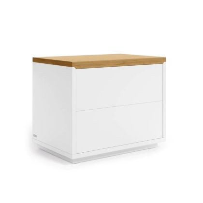 White Lacquered Oak Bedside Table