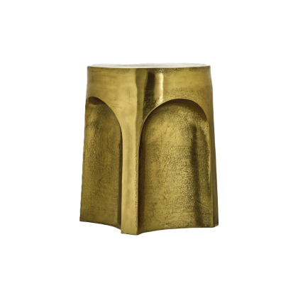Mesa auxiliar art decó en aluminio oro envejecido.