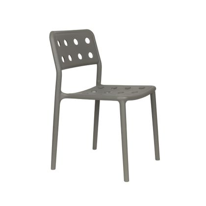 Silla moderna en plástico de polipropileno color gris.