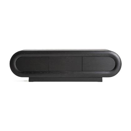 Mueble de TV diseño moderno en madera de roble negro.