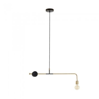 Lámpara Techo Vintage Metal Latón Negro Dorado, 80 CM