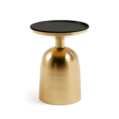 Mesa Auxiliar Metal Oro Negro, 36,5 Cm