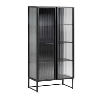 Vitrina Industrial Acero Negro Cristal 70 Cm