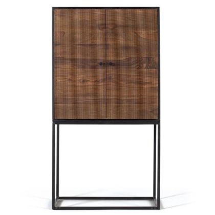 Armario Estilo Industrial Madera Palisandro/Mango Metal, 150 Cm