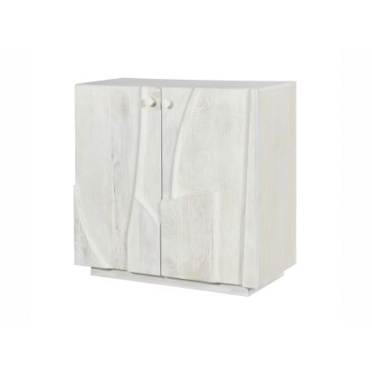 Aparador 2 Puertas Relieve Madera Mango, 80 Cm