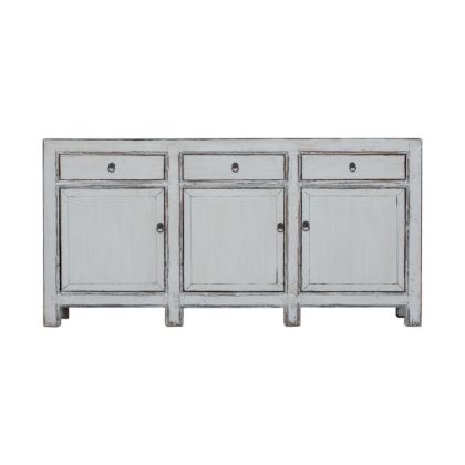 Aparador 3 Cajones 3 Puertas Gris Madera Álamo, 194 Cm