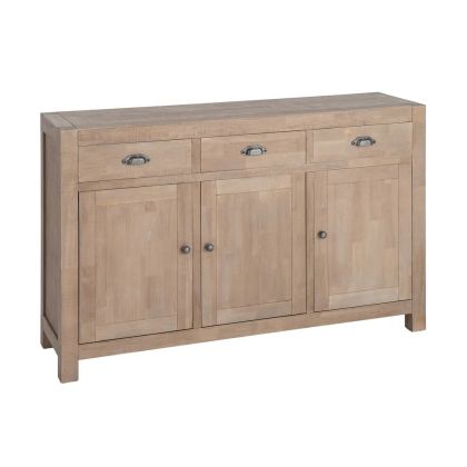 Aparador 3 Puertas 3 Cajones Madera Pino, 140 X 40 X 86'50 Cm