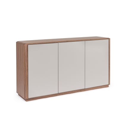 Aparador 3 Puertas Lacado Mate Base Nogal, 150 Cm